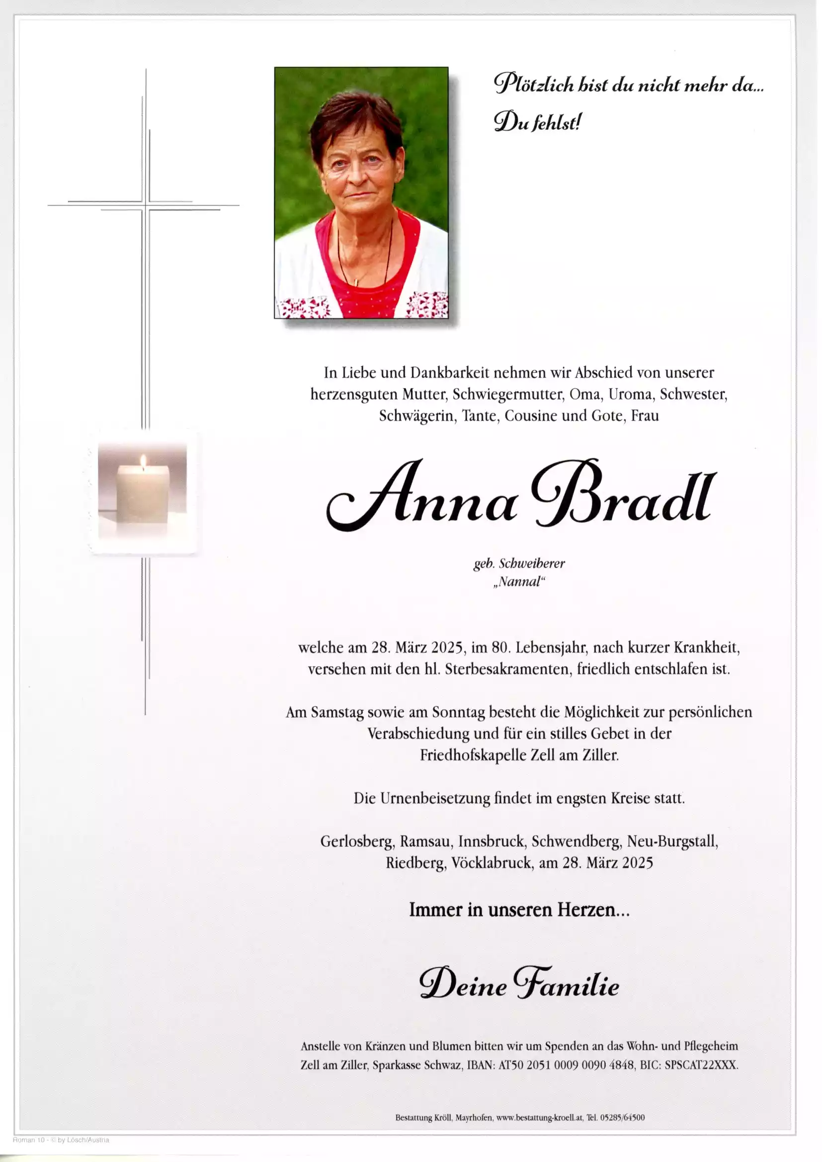 Parte von Anna Bradl